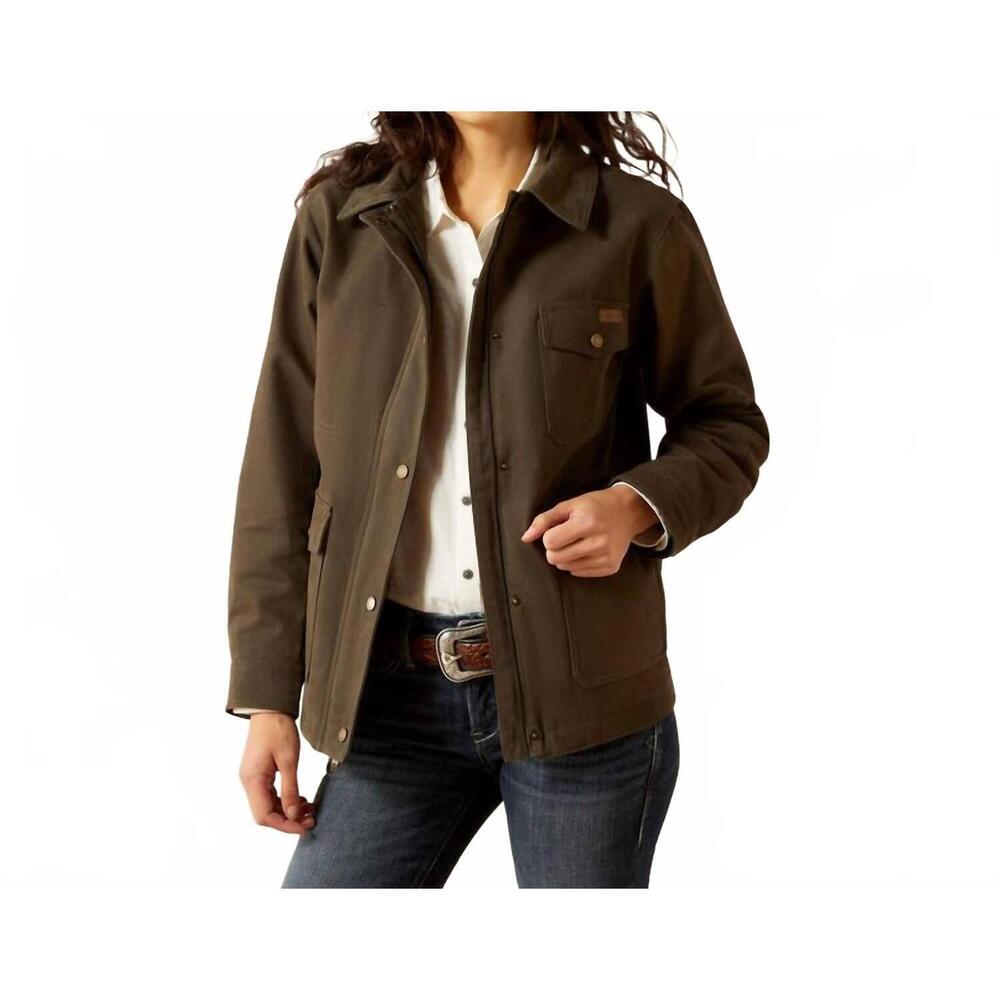 NEW ARIAT western canvas chore jacket in earth